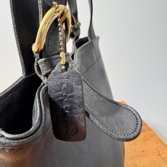 COACH SOHO WAVERLY Tote Bag Vintage Leather Black 4140 - Picture 8 of 12